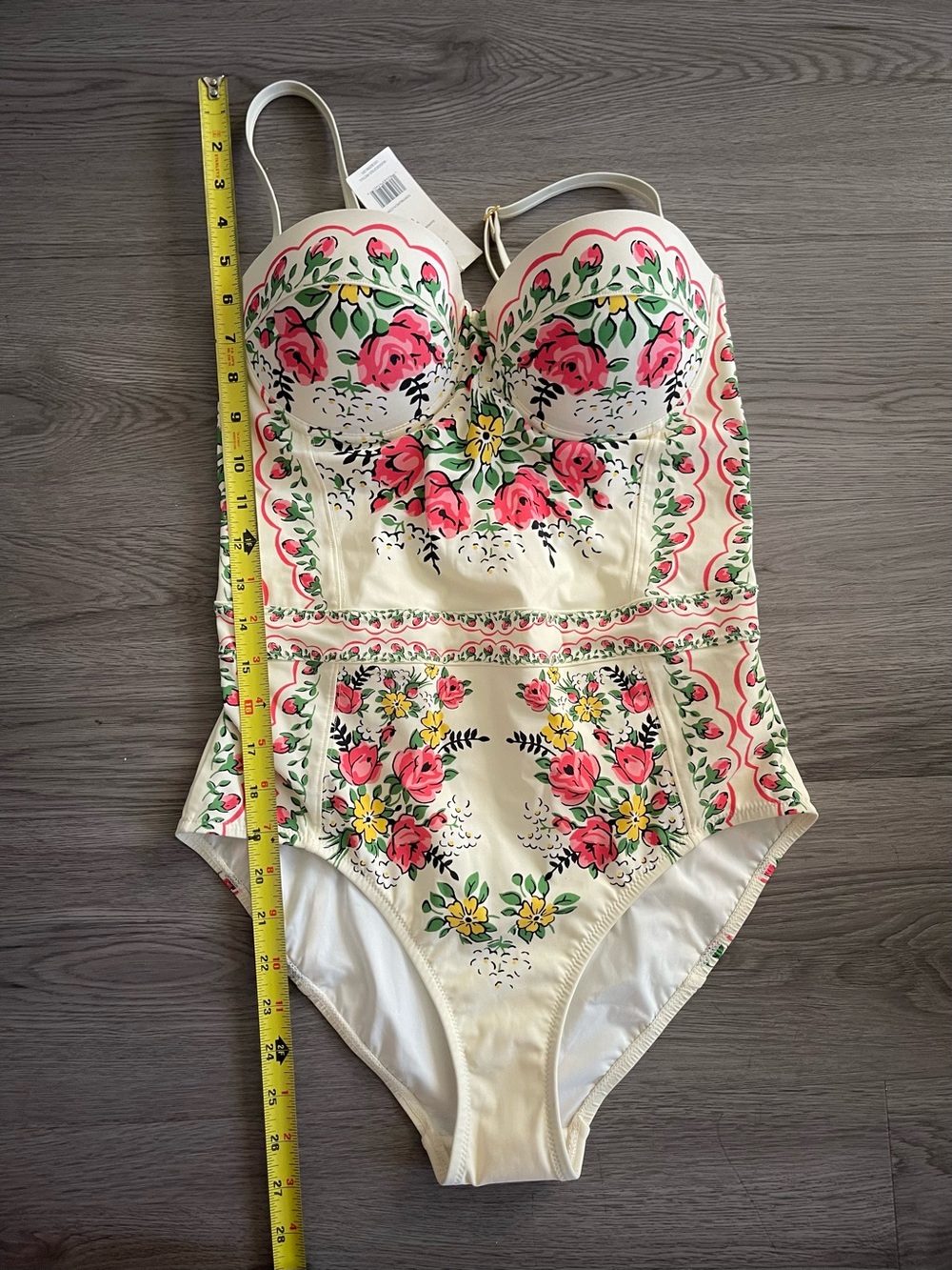 NWT Tory Burch LIPSI White Floral One-Piece Swimsuit garden veil - Picture 6 of 9